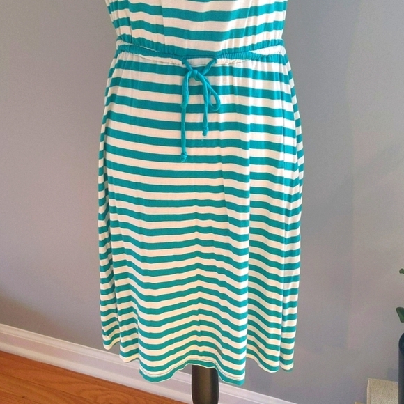 ✨Old Navy Teal & Cream Striped Dress - Picture 3 of 10